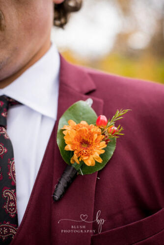 Groom Details - Fall Boutonniere 