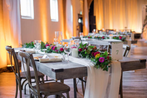 Rustic Elegant wedding reception guest table 