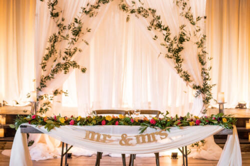Wedding Reception - Backdrops - White and Greenery Wedding 