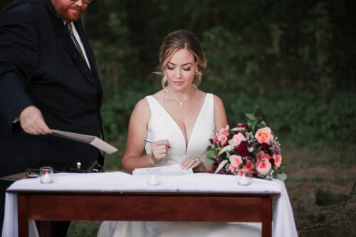 Wedding Ceremony - Signing Table - Sheer Runner - Outdoor Wedding