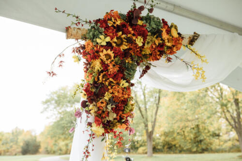 Wedding Ceremony - Fall Floral Wedding Arch